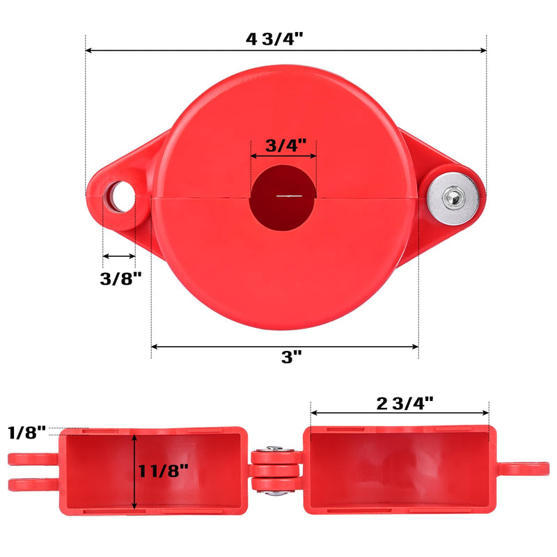 [Australia - AusPower] - Gate Valve Lockout, 4 Pack Valve Lockout Device 1" to 2-1/2" Diameter Valve Handle Secure for Water Spigot Faucet Knob Oil Natural Gas Propane Tank Lock Outdoor 1" - 2-1/2" (Pack of 4) 