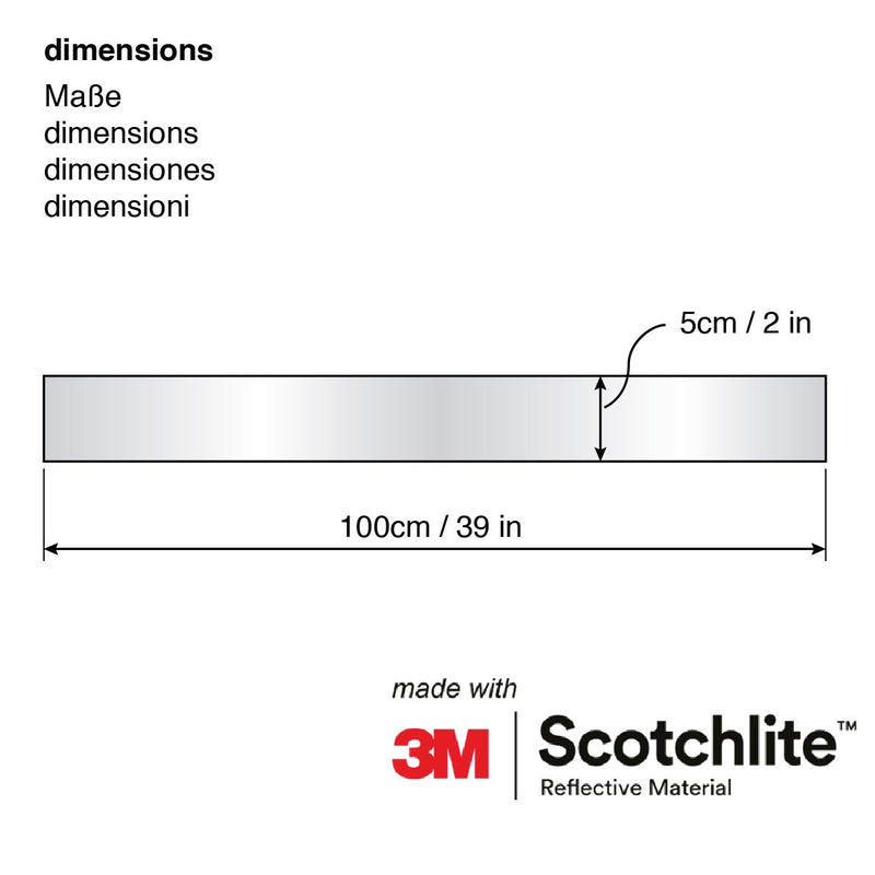 Salzmann Reflective Tape - Universal High Visibility Tape for Backpacks, Helmets, Bikes, Cars, etc. - Made with 3M Scotchlite Silver, 1 Roll (2" x 39")