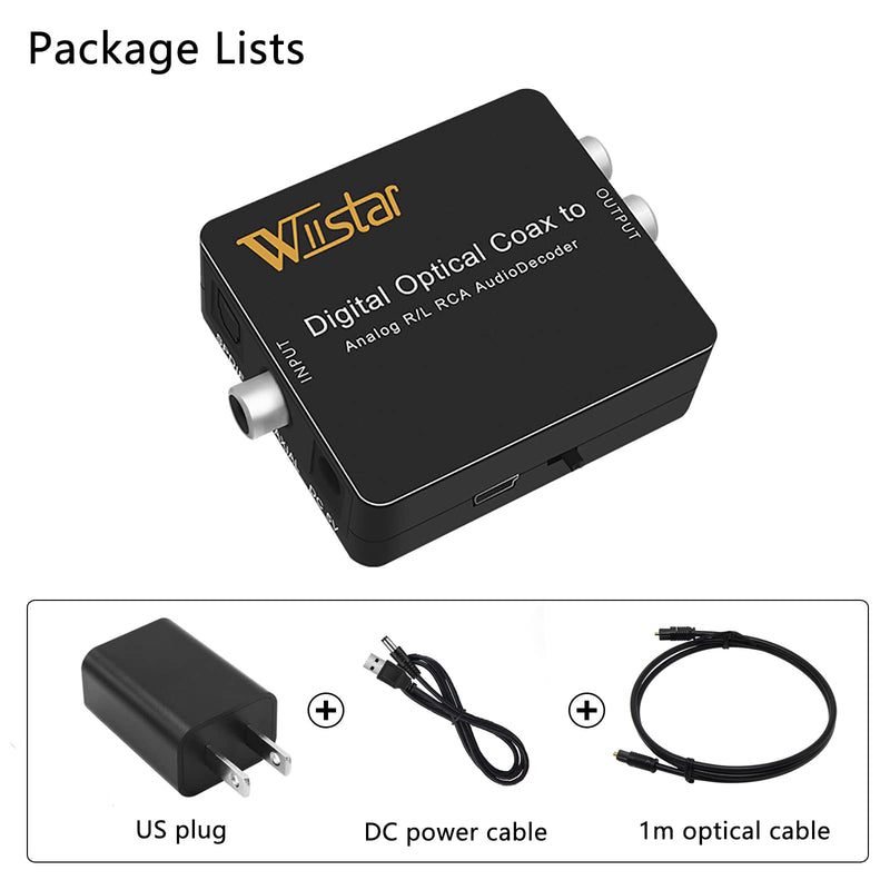 [Australia - AusPower] - Fiber Optical Decoder Support AC3/DTS/Toslink Coaxial Digital to Analog Audio L/R Decoder 3.5mm Earphone 