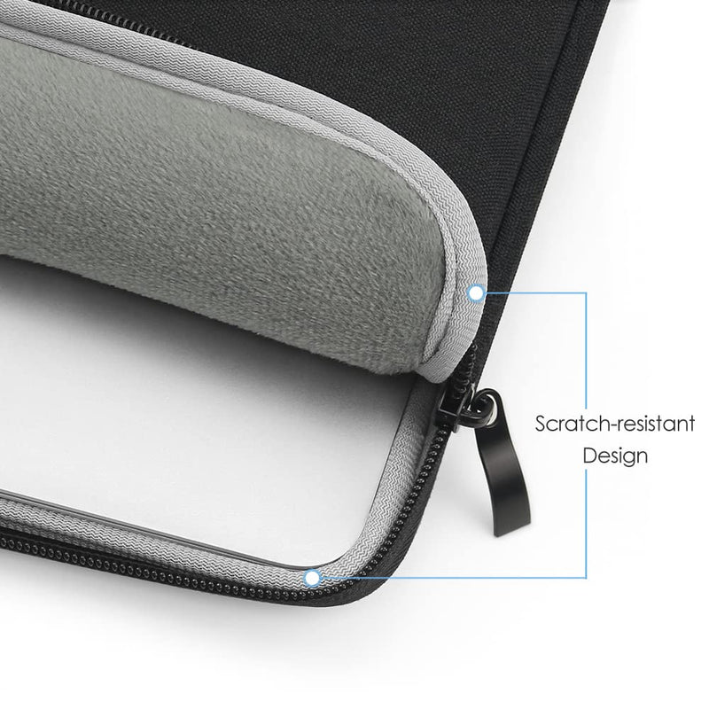 [Australia - AusPower] - ProElife 13-Inch Laptop Sleeve Case for 2024-2022 MacBook Air 13.6 inch with Apple M3 M2 Chip & 2022 MacBook Pro 13.3 inch M2 Chip Accessory Traveling Carrying Canvas Bag Cover Simple Case (Black) Black 