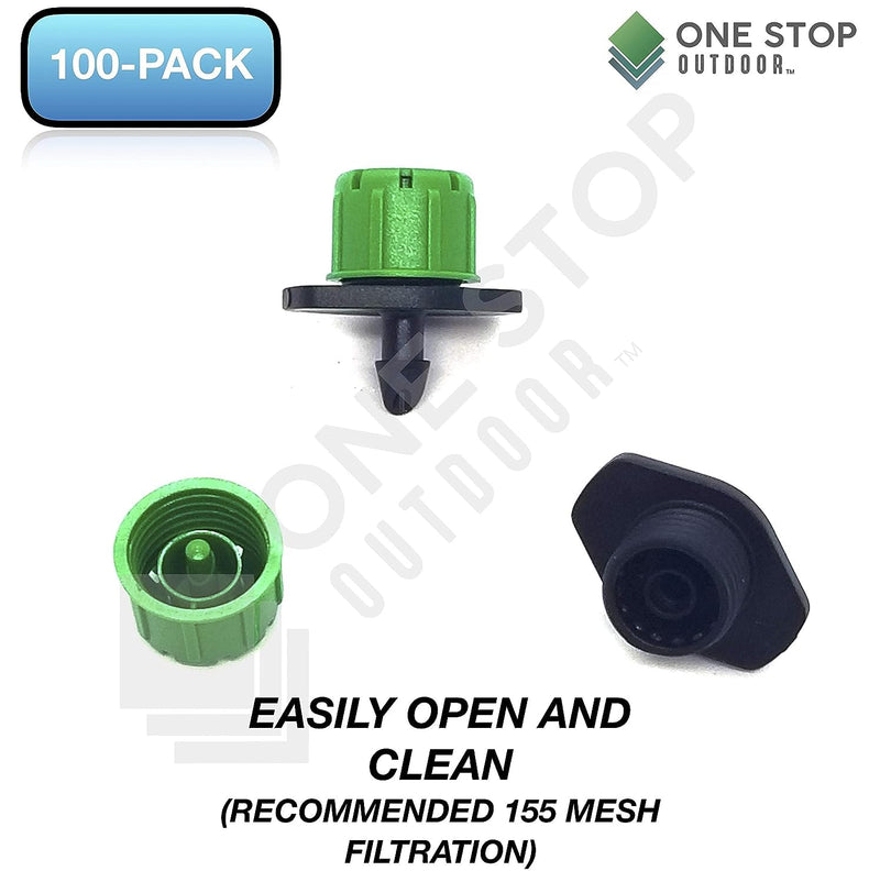 [Australia - AusPower] - (25-Pack) - 1/4" Inch Universal Barbed Drip Emitter - Adjustable Flow 0-18.5 GPH Fit 1/4 (4-7mm) Drip Irrigation Tubing - Professional Grade (25 Pack Dripper Only) 25 Pack Dripper Only 