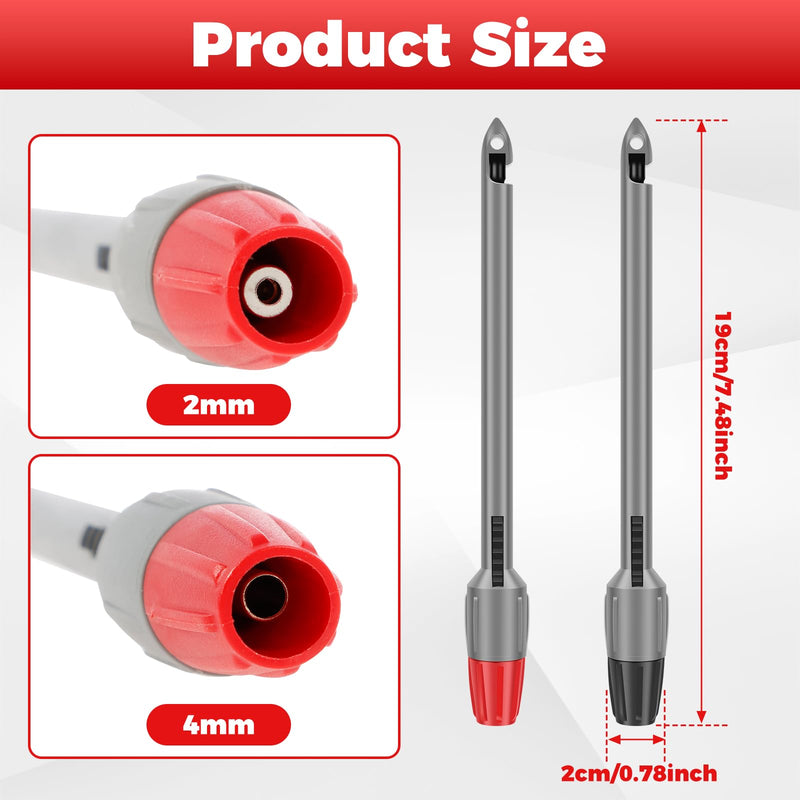 [Australia - AusPower] - 4Pcs Wire Piercing Probe Kit, 7.48x0.79in Insulation Clip Multimeter Piercing Probes, 2mm 4mm Sturdy Puncture Probes for TP81 Multimeter Voltage Voltmeter Thermometer Testing 