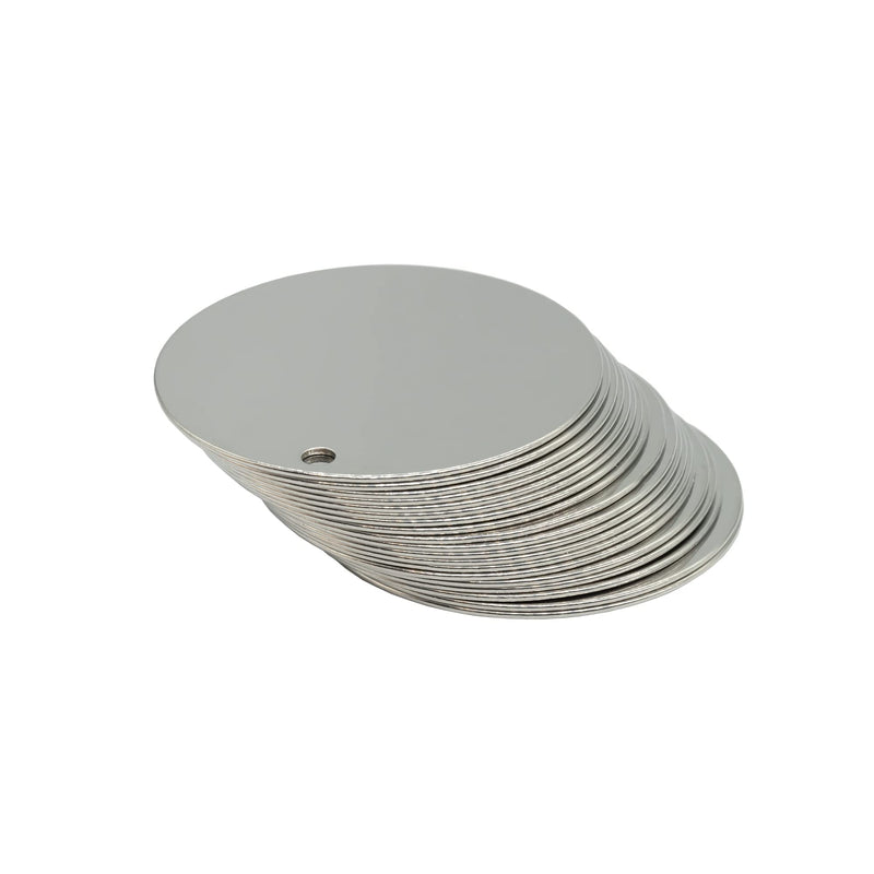 StayMax 2 Inch Round Metal Engraving Blanks Stamping Blanks with Hole Stainless Steel Blank Tags 25 Pack