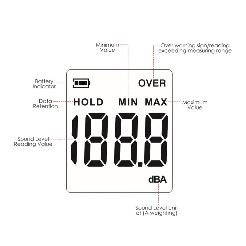 [Australia - AusPower] - Professional Noise/Sound Level Meter Digital 30~130dBA Decibel Meter Measuring Instrument 