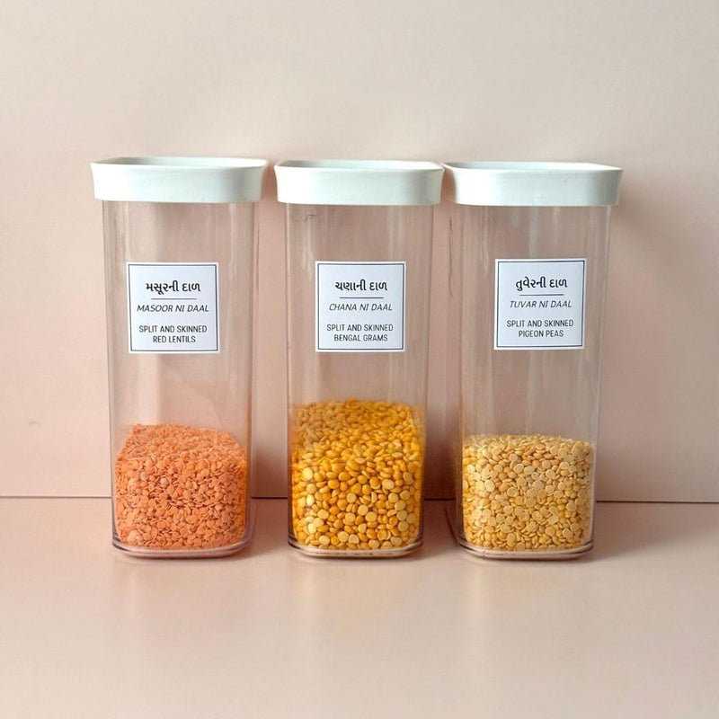 [Australia - AusPower] - 136 Printed Indian Gujarati Bilingual Plus 40 Blank Kitchen Pantry Labels, Minimalist, Waterproof, Dishwasher-Safe, Easy to Remove and Re-Stick 