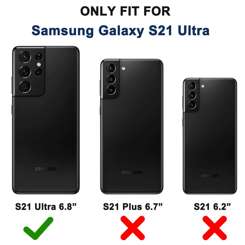 [Australia - AusPower] - for Samsung Galaxy S21 Ultra Case with Belt Clip Holster, 2X Screen Protector, Heavy Duty Full Body Shockproof Drop-Proof Rugged Protective Cover for Samsung Galaxy S21 Ultra 5G 6.8 inch (Orange) Orange 
