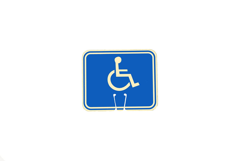Cortina ABS Plastic Traffic Cone Sign, "Handicapped Symbol" 03-550-H, 12.75" Width x 10.375" Height, White on Blue Handicapped Symbol