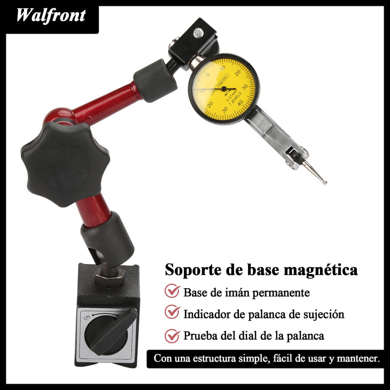 [Australia - AusPower] - Dial Indicator Tester with Magnetic Base Flexible Stand Holder Lever Dial Test Indicator 0.01mm Resolution 