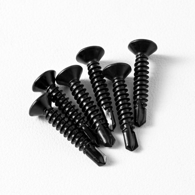 [Australia - AusPower] - #6 x 3/4" (100 Pack) Flat Head Sheet Metal Screws Phillips Drive Fast Self-Tapping Screw Wood Screws, High-Strength 410 Stainless Steel, Black Oxide #6 x 3/4'' 