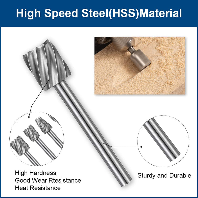 [Australia - AusPower] - 20-piece drill set, HSS high hardness rotary wood carving cutter set with 1/8 inch (3 mm) shank, router bits, DIY engraving tools for woodworking, drilling, trimming (suitable for rotary tool) 