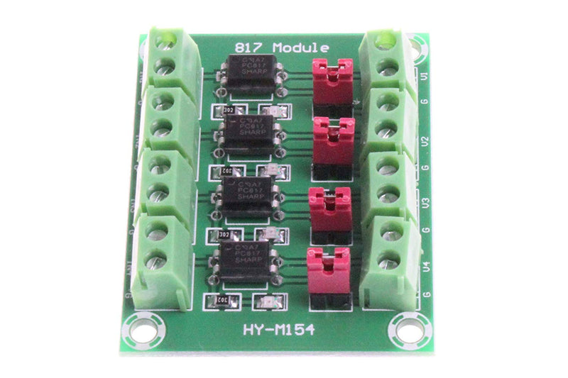 5pcs PC817 4 Channel Optocoupler Isolation Board Voltage Converter Adapter Module 3.6-30V Driver Photoelectric Insulated Module
