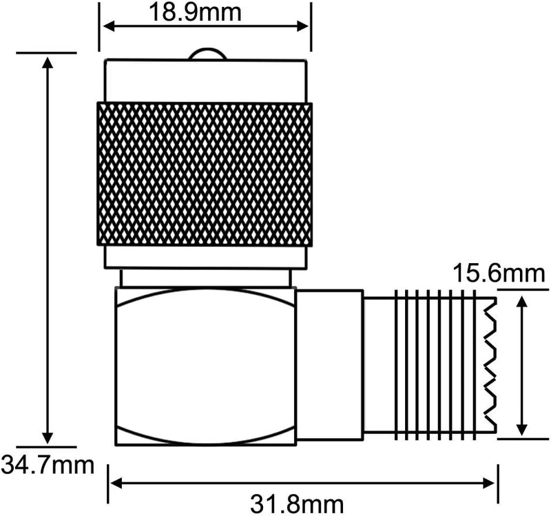 [Australia - AusPower] - PL259 Right Angle, 2-Pack UHF Male to Female RF Coax Connector Adapter, 90 Degree Elbow for CB Ham Radio Antenna, Coaxial Cable 