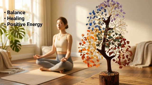 7 Chakra Crystal Tree, Handcrafted Natural Gemstone