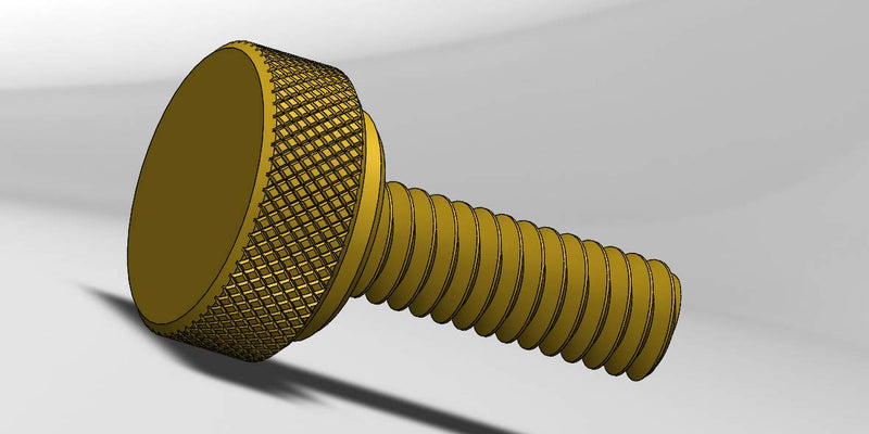 [Australia - AusPower] - 5 Pack of 1/4-20 Knurled Shoulder Flat Tip Brass Thumb Screw - 1-1/16" OAL 