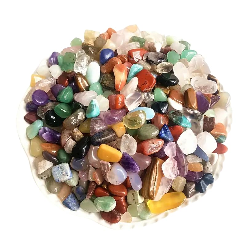 1.1lb Natural Mixed Healing Crystal Chips, Bulk Crystal and Stones, Polished Stones Bulk, Home Decor 9-15mm/0.35-0.59inch Mixed crystal