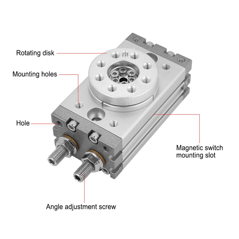 [Australia - AusPower] - 180 Degree Rotary Pneumatic Cylinder, Type 15mm Pneumatic Rotate Cylinder 0~60°C 