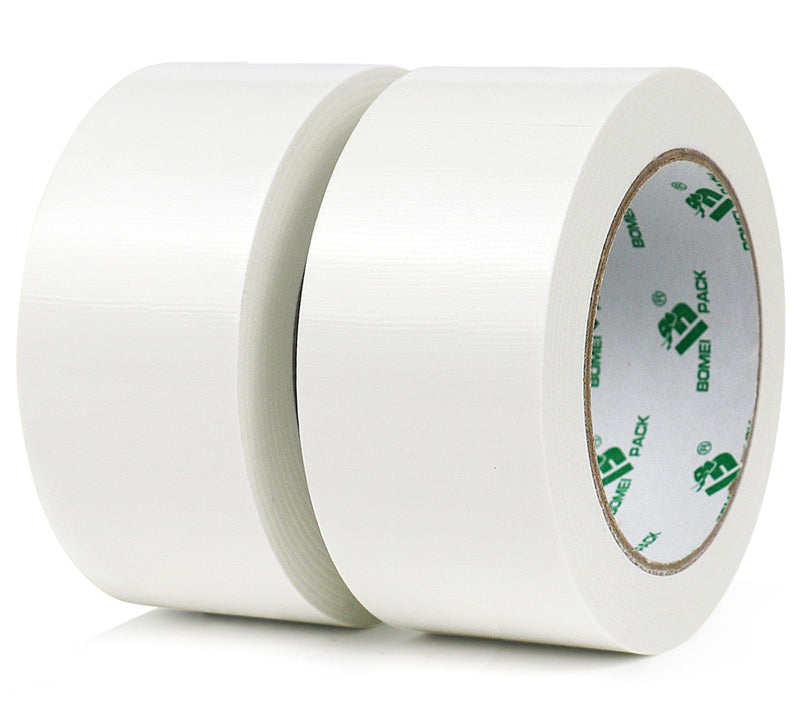BOMEI PACK White Duct Tape 1.88 inch, Industrial Grade1.88 inches x 20 Yards, 9 Mil Heavy-Duty, Waterproof, UV Resistant for Crafts & Home Improvement (2Pack Total 40Yards)