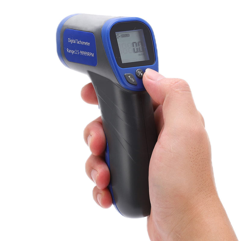 [Australia - AusPower] - Industrial Tachometers Gauge, Digital Photoelectric RPM Meter, Non Contact RPM Gun Tachometer Portable Motor Speed Gauge Gun Compact Photo Tachometer with LCD Digital Display, Wide Measurement Range 