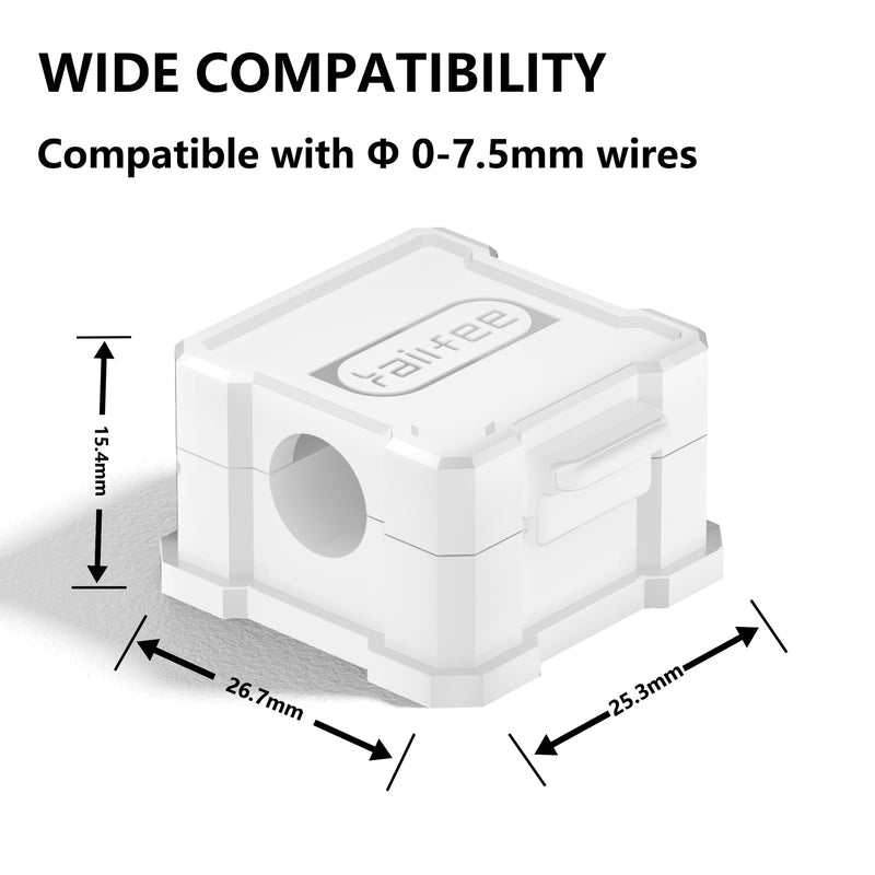 [Australia - AusPower] - Kailfee 6 Pack Magnetic Cable Clips [Cable Smooth Adjustable] Cord Holder, Under Desk Cable Management, Adhesive Wire Holder Keeper Organizer for Home Office Desk Car Wall Desktop Nightstand -White White 