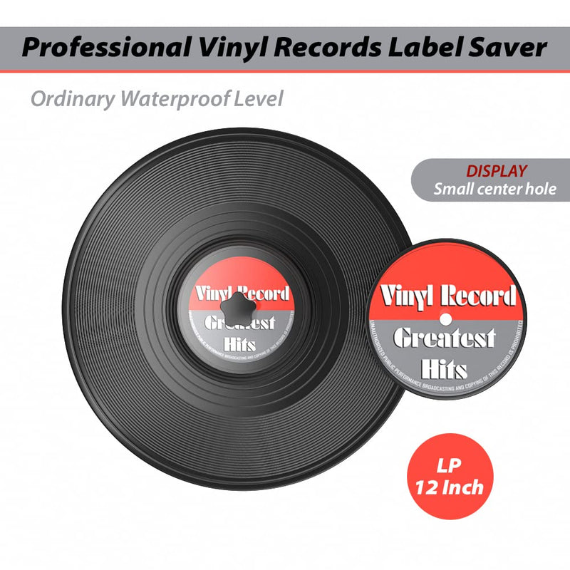 LP Vinyl Record Label Saver Vinyl Record Clean Saver Record Cleaning Protector Waterproof Label Saver Record Cleaner Clamp Care (12", Black) 12"