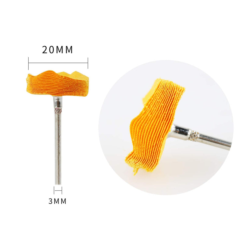 [Australia - AusPower] - 100Pcs Polishing Kit Polishing Bits Buffing Wheel Set Mandrel Polishing Tool for Watch and Jewelry Yello 3mm Shank 