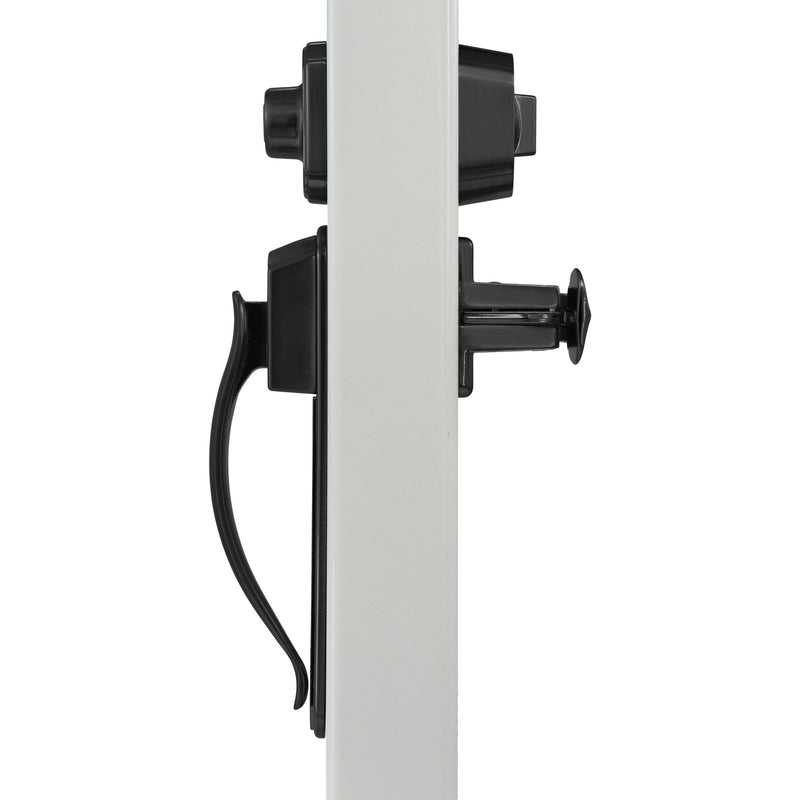 Ideal Security Pull Handle Set with Keyed Deadbolt, Screen Door Handle, Storm Door Handle, Matte Black (4-Piece Set)