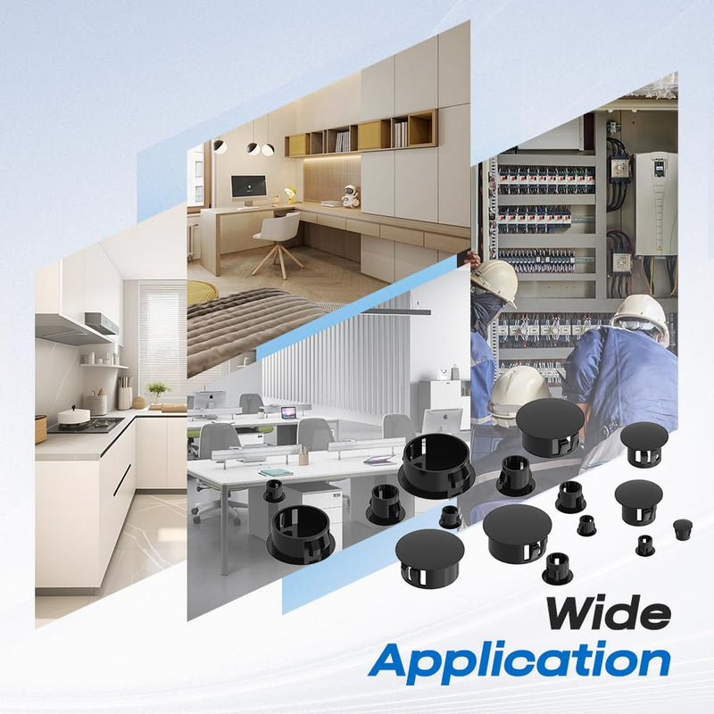 [Australia - AusPower] - 305Pcs Plastic Plug for Round Holes 9 Sizes Nylon Plastic Hole Plugs 1/5" 1/4" 5/16" 3/8" 1/2" 5/8" 3/4" 7/8" 1" for Furniture Cabinet Distribution Box 