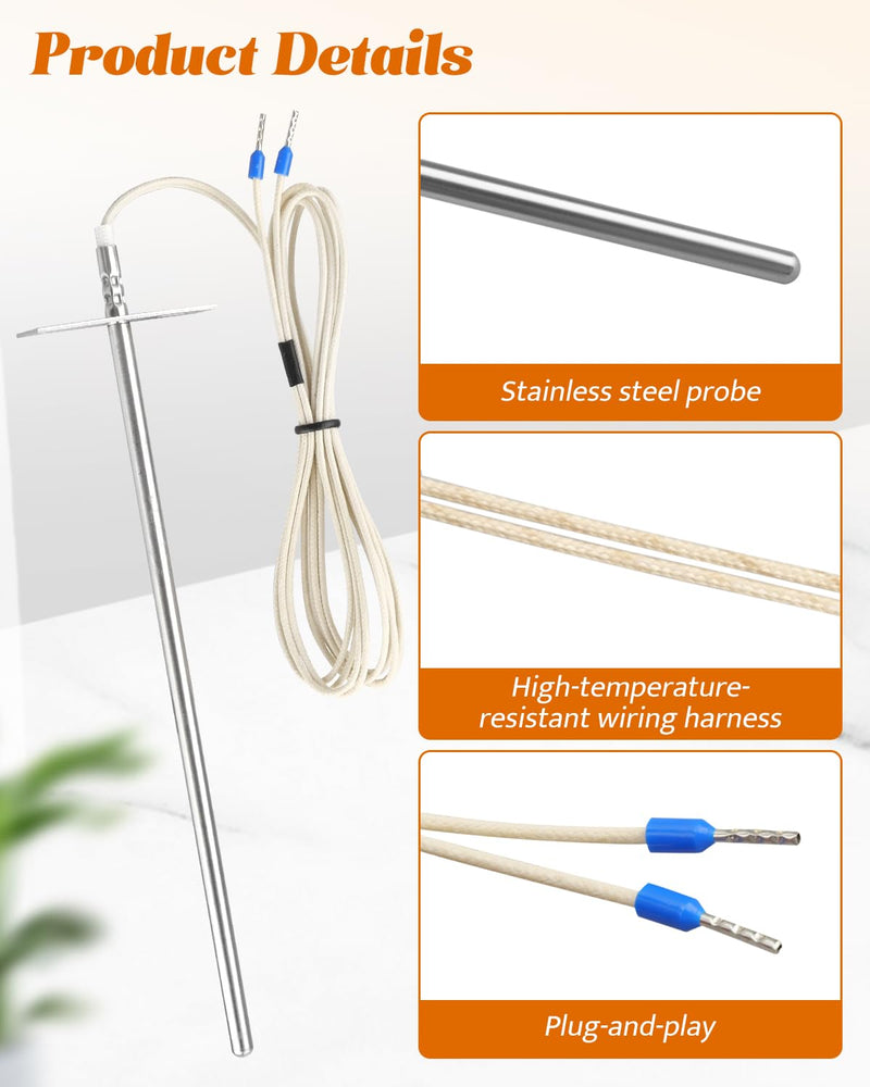 [Australia - AusPower] - RTD Temperature Probe Sensor Fit for Z-Grill 450A 5502G 5502H 550A 550B 450B Pellet Grills, Replace ZG-RTD-1 AS-TR145, Accurate Real-Time Barbecue Stove Probe 