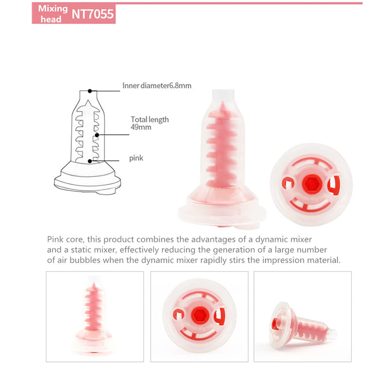 Dental Impression Mixing Tips, YOUYA DENTAL 50 Pieces Dental Intra Oral Tips for Dentistry Materials Mixing Tube Disposable Silicone Rubber Head Laboratory Products