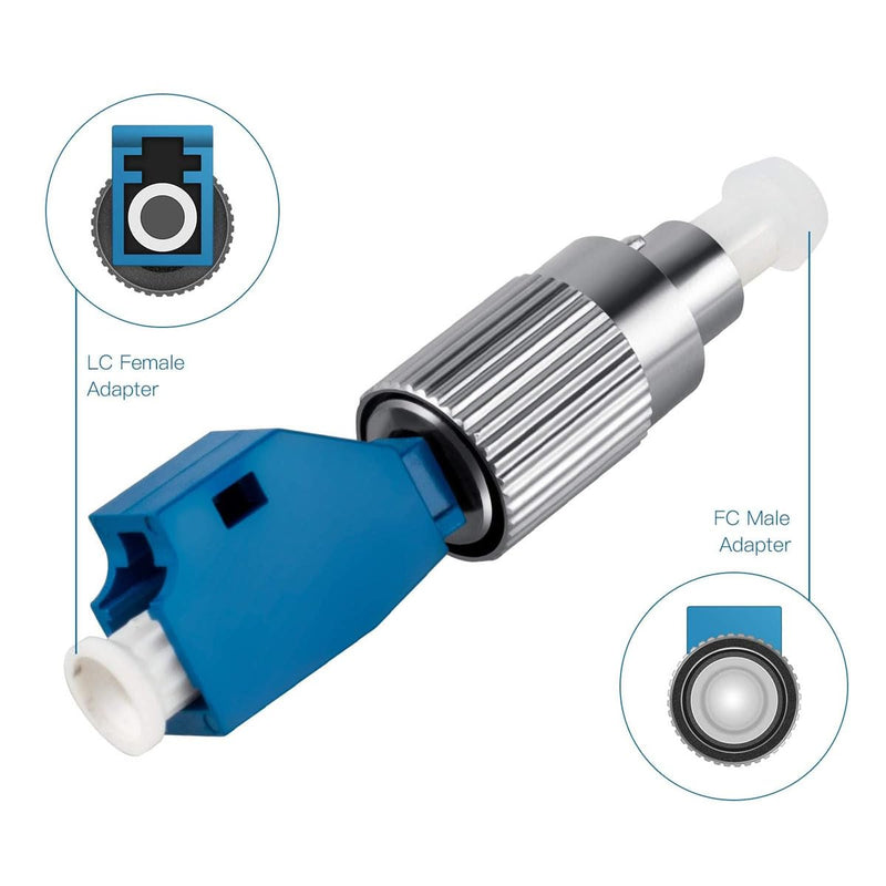 [Australia - AusPower] - 3 Pcs Single Mode 9/125um FC Male to LC Female VFL Fiber Optic Adapter and 3 Pcs Singlemode LC/UPC Fiber Optic Loopback Adapter Tester - SM Duplex Connector Test Plug for Optical Cable Testing 