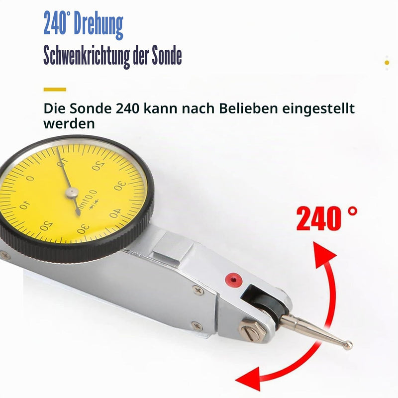 Mechanical Dial Indicator, 0-0.8mm Precision Dial Indicator, 0.01mm Accuracy Precision Lever, Shockproof Dial Indicator, Industrial Dial Indicator