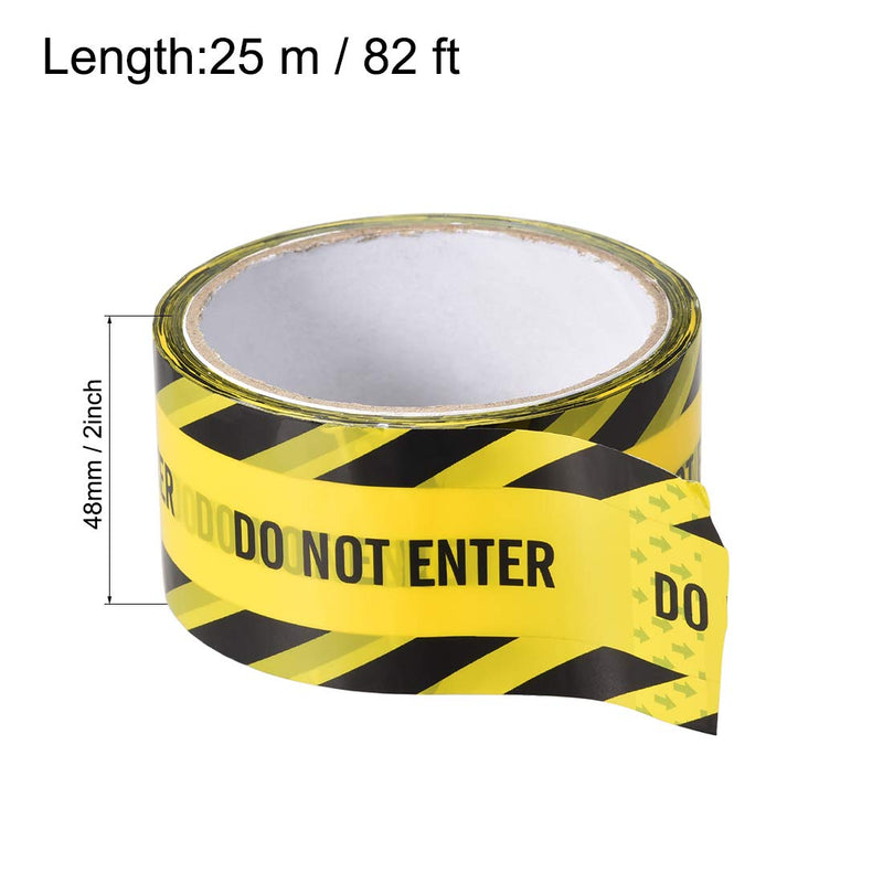 uxcell Caution Warning Stripe Sticker Adhesive Tape DO NOT Enter Marking, 82 Ft x 2 Inch(LxW), Yellow Black for Workplace Wet Floor Caution 2pcs