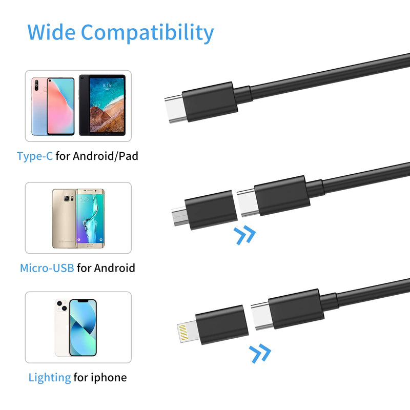[Australia - AusPower] - Endoscope Camera with Light,1080P HD Borescope with 6 LED Lights 9.8FT Semi-Rigid Snake Cabl,IP67 Waterproof Industrial Inspection Camera Compatible for Android,iPhone, iPad-(Black) Black 
