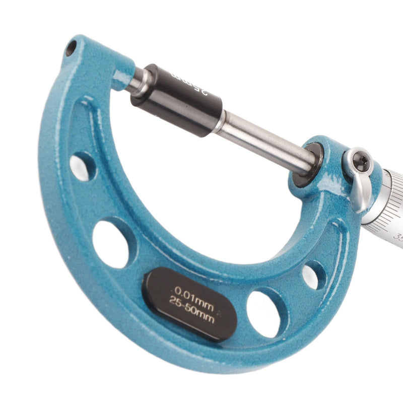 [Australia - AusPower] - External Micrometer Stainless Steel High Accuracy Outside Micrometer Thickness Gauge with Key 0.01 mm External Micrometer Tool for Precise Measuring of Material Thicknesses (25-50 mm) 25-50mm 