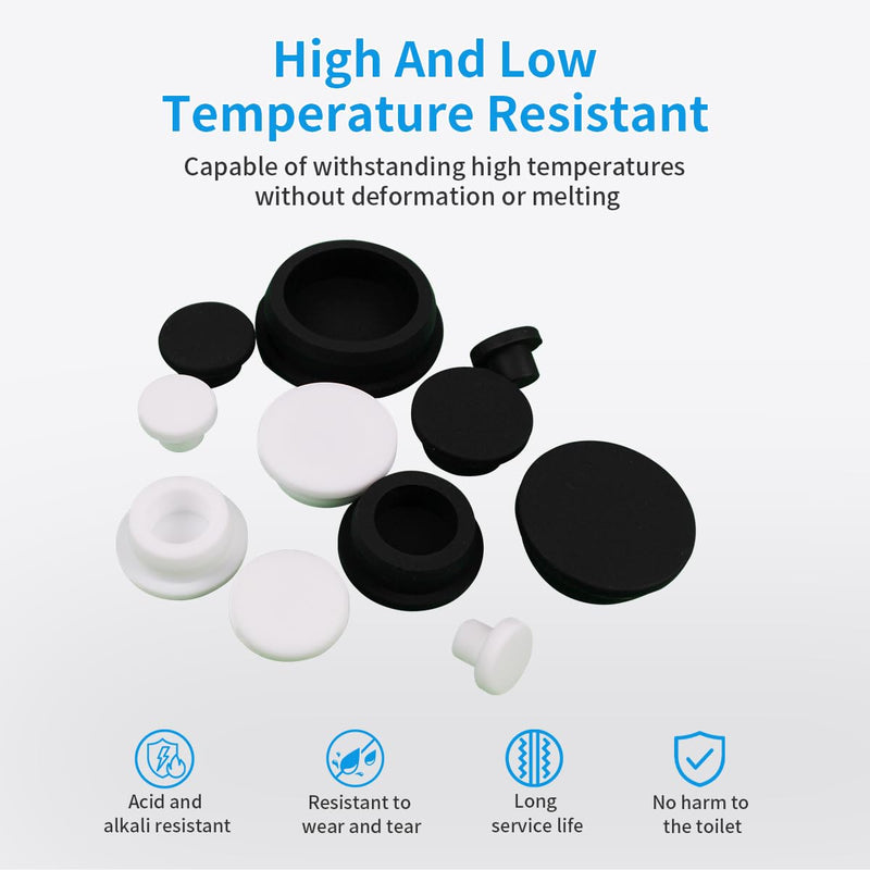 [Australia - AusPower] - 8Pcs 1"/26mm Rubber Plugs for Holes-T Type Silicone Stopper Black Hole Plugs Sink Cover, Round Snap-On Bottle Metal Tube Bore Furniture End Caps Inserts Waterproof 26mm(1") 