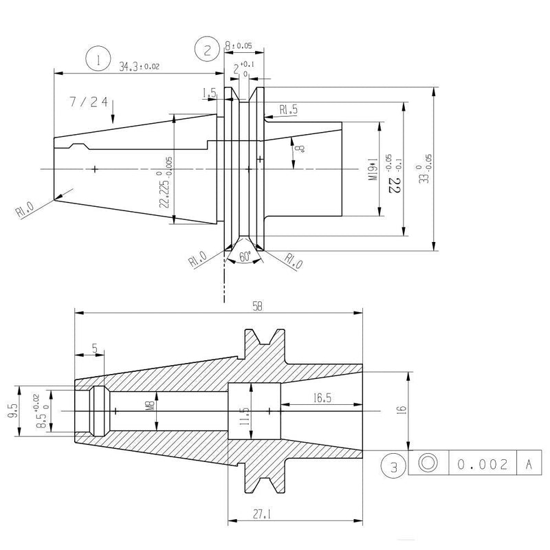 [Australia - AusPower] - HOZLY ISO20 ER16 35L Collet Chuck G2.5 30.000RPM CNC Mill Spindle Holder 