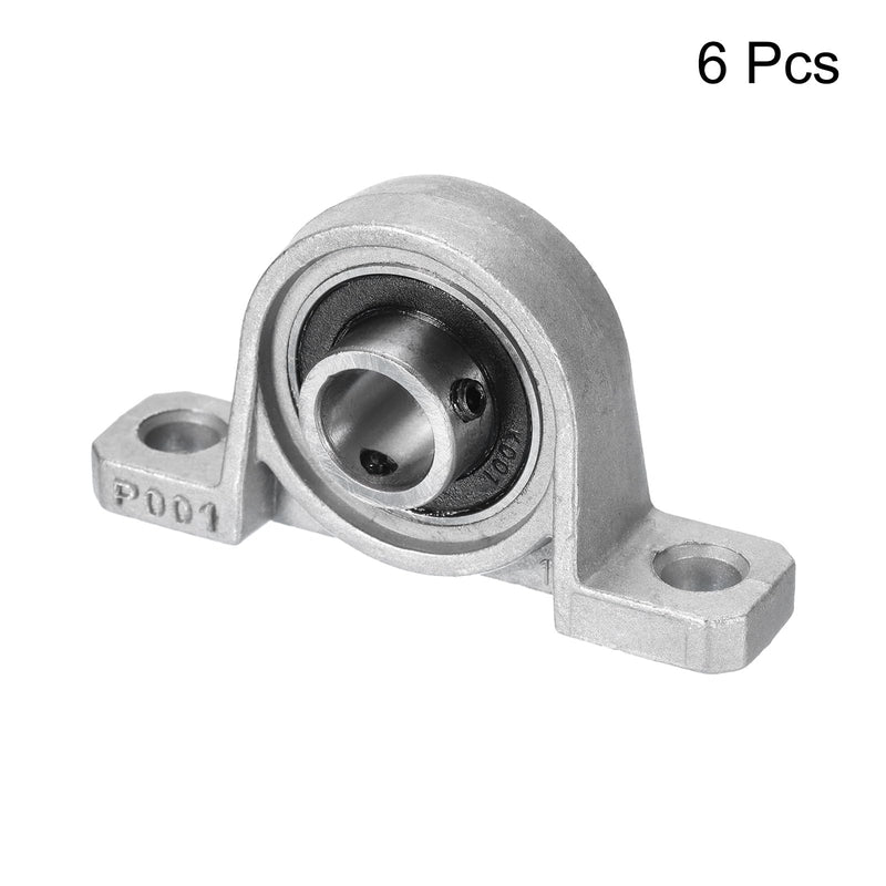 [Australia - AusPower] - uxcell 6 Pcs KP001 Pillow Block Bearing 12mm Bore Zinc Alloy Inner Ball Mounted Bearing Block Insert Bearing Self-Alignment 