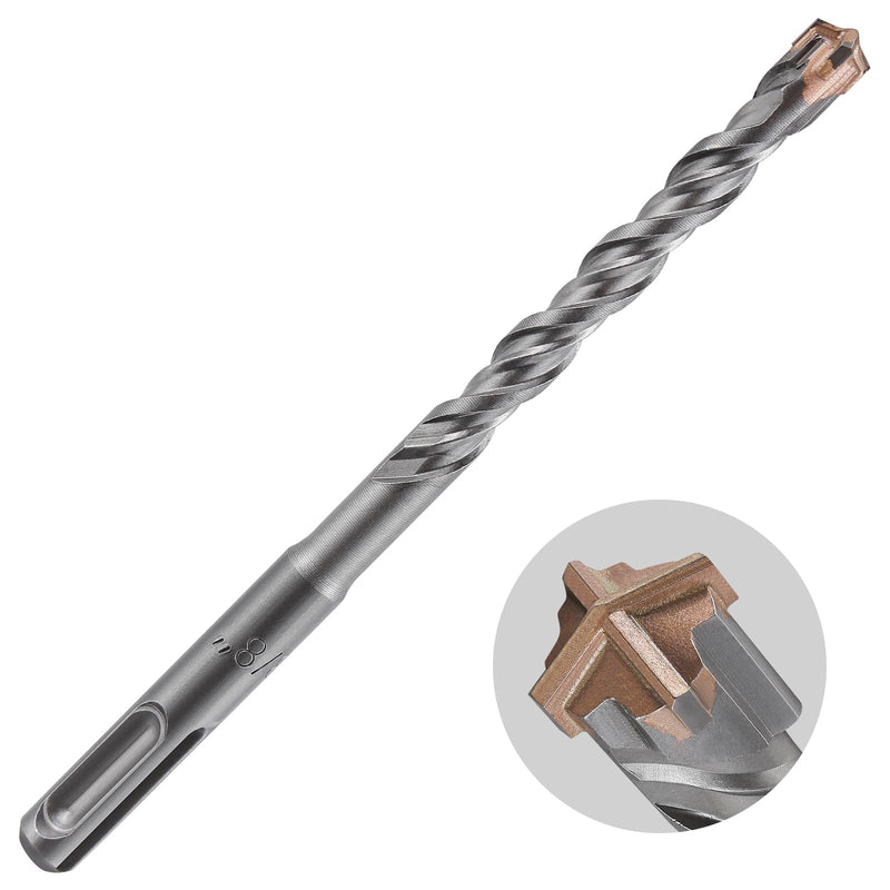 [Australia - AusPower] - Concrete Drill Bit 5pcs 3/8" X 6"-4" Cross-Type Double Thread Carbide Material Suitable for Concrete, Brick, Cement Walls, Stone, Hammer Drill Bits for Concrete 3/8 in 6" 