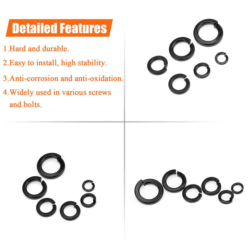 [Australia - AusPower] - 100 Pieces 8.8 Grade Alloy Steel M10 Split Lock Washers, Spring Lock Washers for Screws Bolts, Black M10 (100 PCS) 