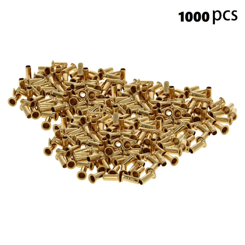 [Australia - AusPower] - 1000pcs Copper Hollow Rivet M1.45(D)*3.0(L) Metal Elements Rivet Double-Sided Circuit Board PCB vias Nails 