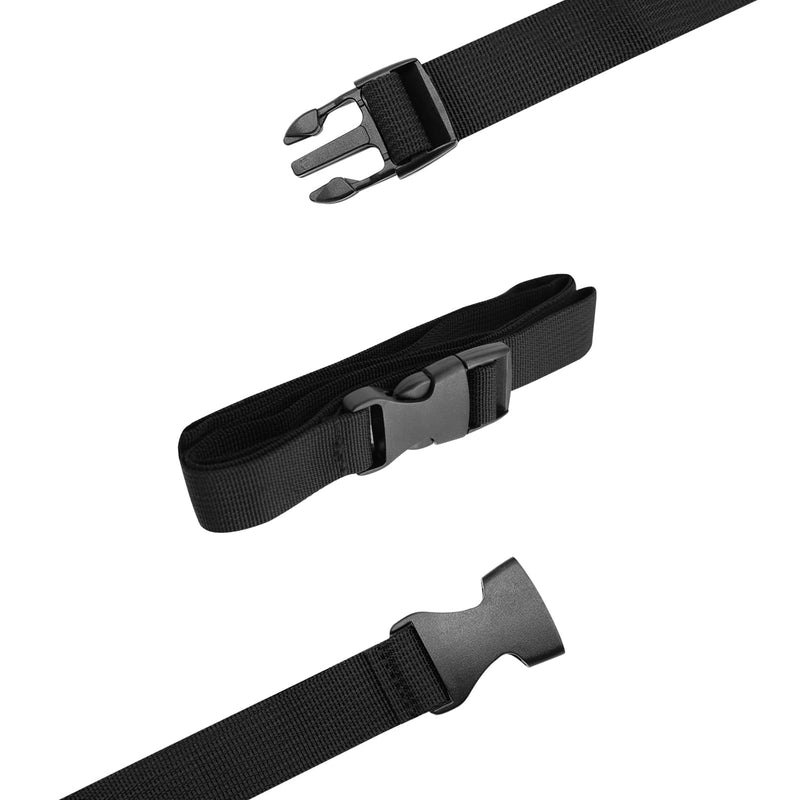 [Australia - AusPower] - 5Pcs Black Nylon Strap 1" x 47" (3.9ft) Buckle Straps with Quick Release Adjustable Straps with Buckles, Tie Down Straps for Backpacking, Outdoor Activities 1"x47"(5Pcs) 
