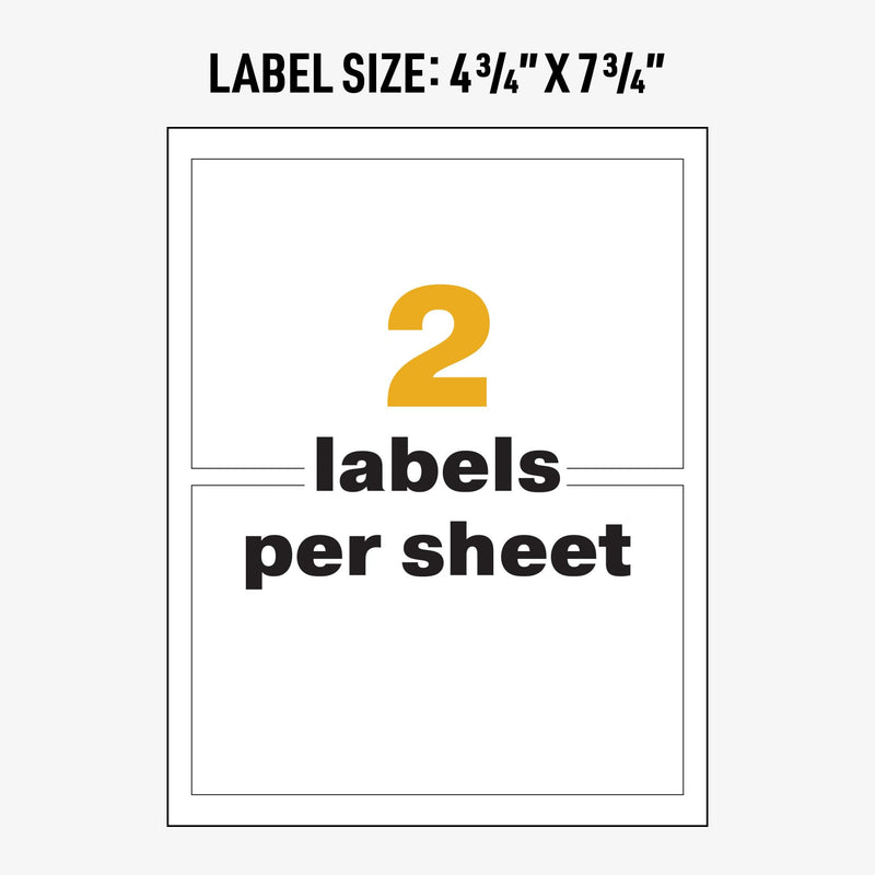 [Australia - AusPower] - Avery UltraDuty GHS Chemical Labels for Laser Printers, Waterproof, UV Resistant, 4.75 x 7.75, 100 Pk(60502) 1 Packs 