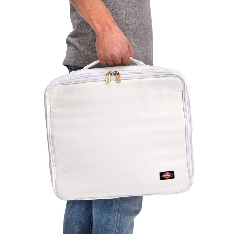 Dickies 14-Inch Painter's Work Bag, Stores Paint Trays, Rollers, and Brushes, Puncture-Resistant Liner, Durable White Canvas