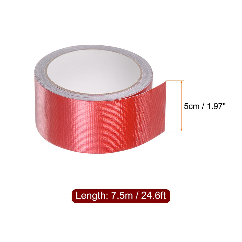 HARFINGTON Tarpaulin Repair Tape, 2" x24.6ft Waterproof Rip Stop Patch and Tent Repair Tape for Tear Resistant Tent Greenhouse, Red