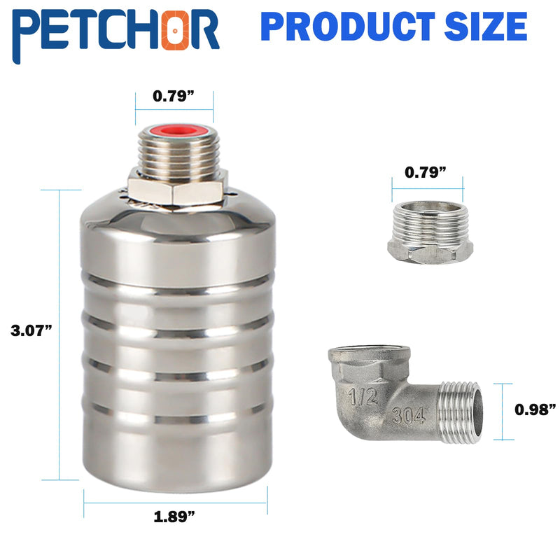 [Australia - AusPower] - 304 Stainless Steel Fully Automatic Water Level Control Float Valve, Auto Float Water Shut off Valve, 1" Auto Float Valve for Pool, Water Tank, Livestock Troughs, Fish Pond, 2PCS 