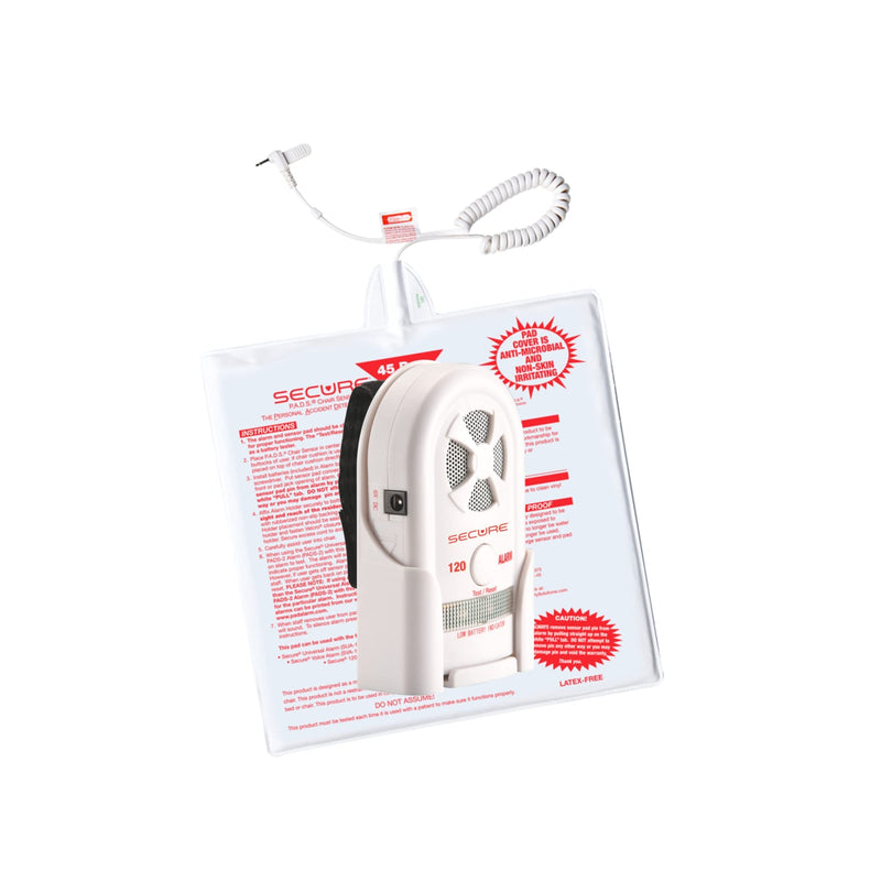 [Australia - AusPower] - Secure Chair Alarm for Elderly Dementia Patients - 12x12 in Pressure Sensor Pad, 80-120 dB Monitor - Fall Prevention Devices, Monitoring Kit Caregiver Alert, Perfect Complement to Bed Alarm 