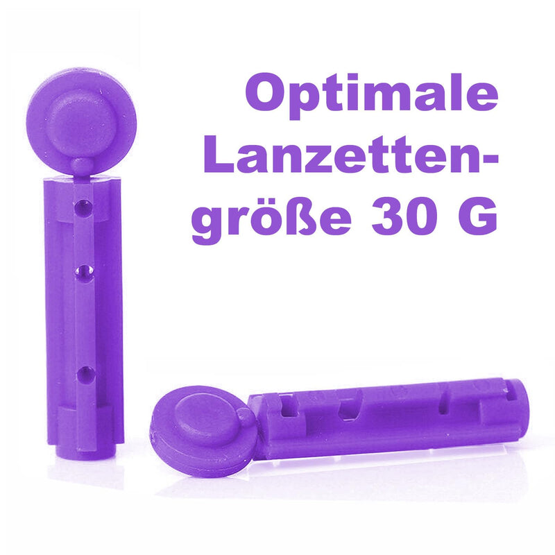 100 x One+Step Ultra-Fine Lancets for All Standard Lancing Aids I Special Cut with 30 G Needle for Virtually Painless Blood Removal I Sterile Blood Lancet I Ideal for Diabetics