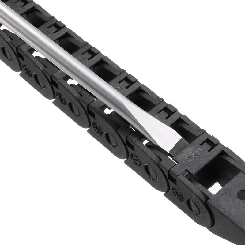 [Australia - AusPower] - uxcell Drag Chain Cable Carrier Open Type with End Connectors R18 10X11mm 1 Meter Plastic for Electrical CNC Router Machines 