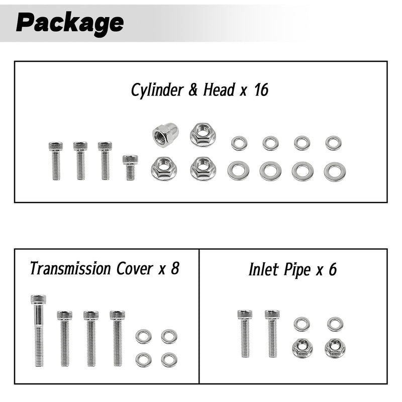 [Australia - AusPower] - 304 Stainless Steel Engine Bolt Kit Compatible with Honda Trail 90 CT90 1966-1979（119Pcs） 