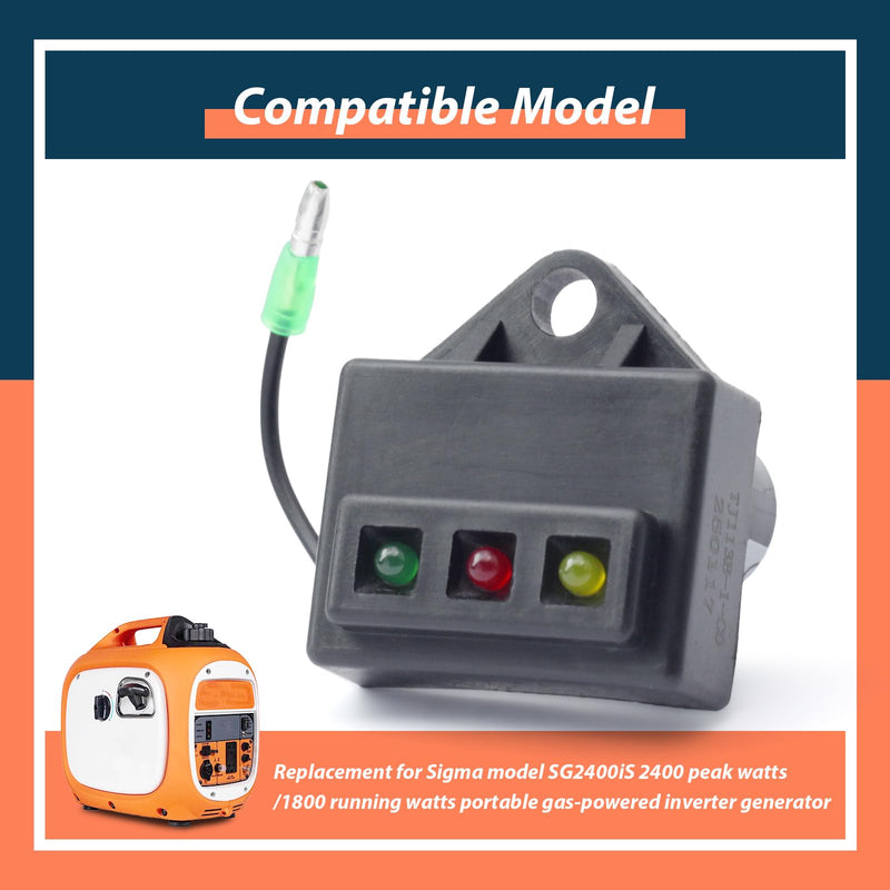 Low Oil/Output/Overload Light Indicator Module Replacement for Sigma Model SG2400iS 2400 Peak Watts/1800 Running Watt Portable Inverter Generator, with CO Sensor